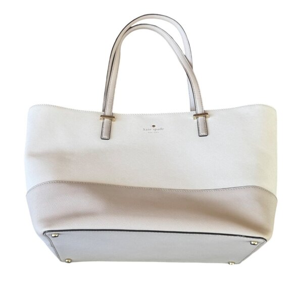 Kate Spade NEW YORK Cedar Street Leather Cream/Beige Tote Bag - Picture 2 of 11